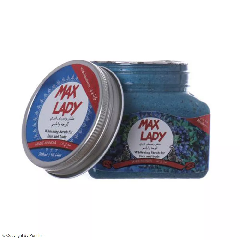 اسکراب-شنی-صورت-و-بدن-بلوبری-مکس-لیدی-حجم-300-میلی-لیتر