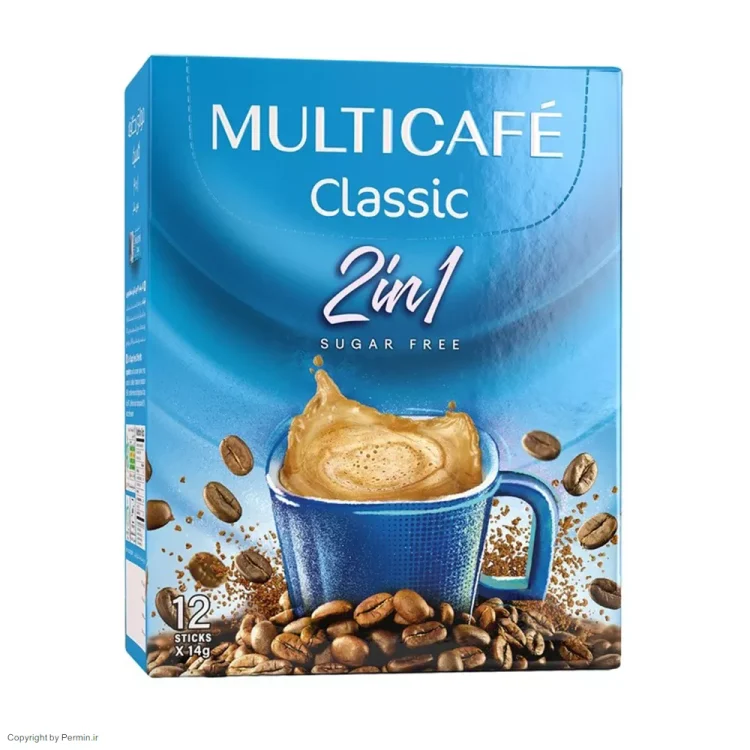 کافی میکس کلاسیک بدون شکر 2 در 1 مولتی کافه – 12 عددی
