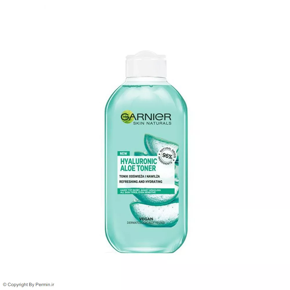 تونر آبرسان پوست هیالورونیک و آلوئه‌ورا گارنیه حجم 200 میلی لیتر
