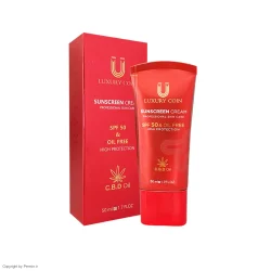 کرم ضد آفتاب SPF 50 لاکچری کوین حجم 50 میلی لیتر