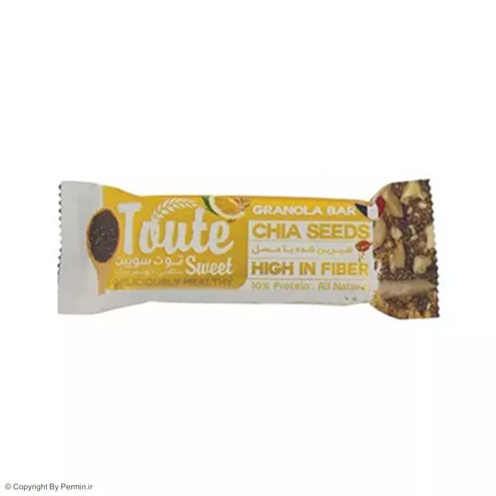 گرانولا بار با جو پرک با دانه چیا توت سوییت