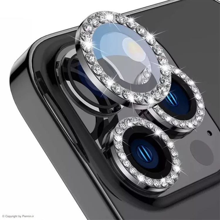 محافظ لنز دوربین نگین دار گوشی موبایل اپل iPhone 14 Pro/14 Promax