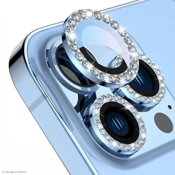 محافظ لنز دوربین نگین دار گوشی موبایل اپل iPhone 15 Pro/15 Pro Max