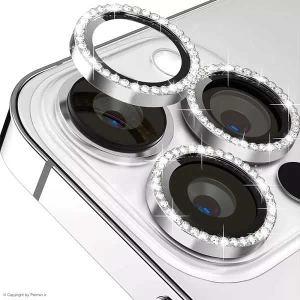 محافظ لنز رینگی نگین دار گوشی موبایل اپل iPhone 13 Pro/13 ProMax