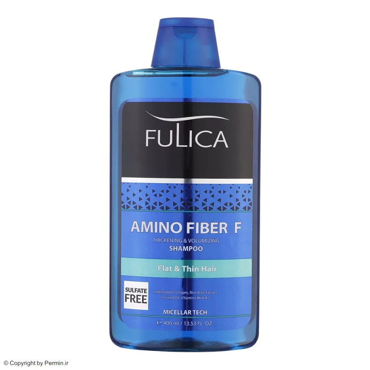 شامپو تقویت‌کننده مو فری سولفات Amino Fiber فولیکا حجم 400 میلی‌لیتر
