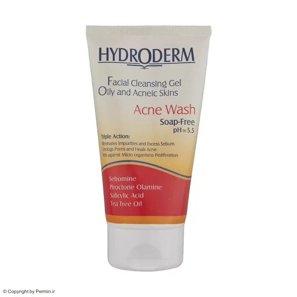 ژل شستشوی صورت هیدرودرم برای پوست چرب مدل Acne Wash حجم 150 میلی لیتر
