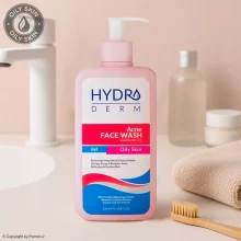 ژل شستشوی صورت هیدرودرم مدل Acne مناسب پوست‌ چرب حجم 350 میلی‌لیتر