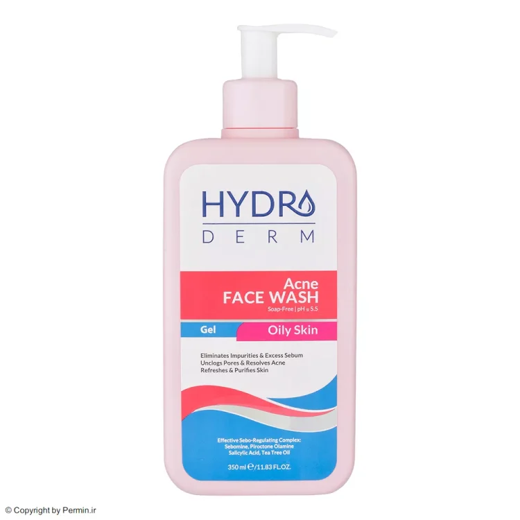 ژل شستشوی صورت هیدرودرم مدل Acne مناسب پوست‌ چرب حجم 350 میلی‌لیتر