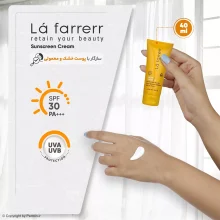کرم ضد آفتاب و ضد لک بی رنگ لافارر مدل SPF30 مناسب پوست نرمال و خشک حجم 40 میلی لیتر