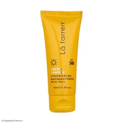 کرم ضد آفتاب و ضد لک بی‌رنگ لافارر SPF30 مناسب پوست نرمال و خشک حجم 40 میلی‌لیتر