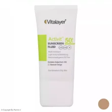 فلوئید ضدآفتاب رنگی ویتالیر SPF50 مدل Activit مناسب پوست‌ چرب حجم 50 میلی‌لیتر