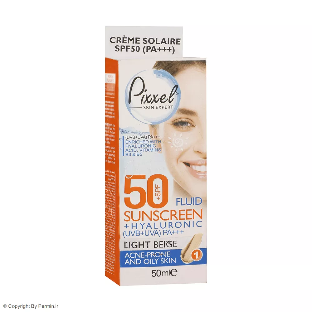 کرم ضد آفتاب رنگی پوست‌ چرب پیکسل SPF50 مدل LIGHT BEIGE حجم 50 میلی‌لیتر