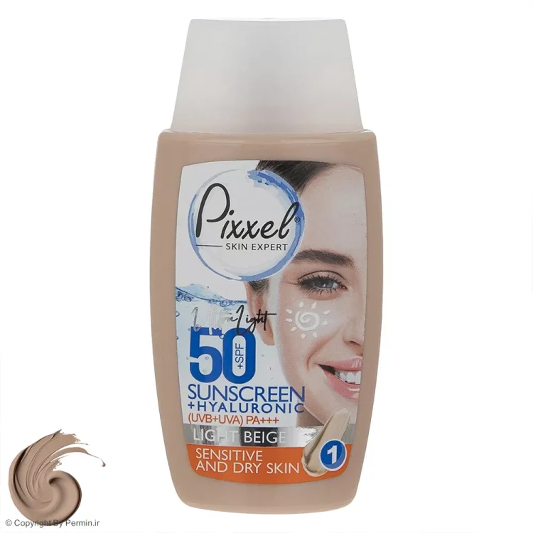 کرم ضد آفتاب رنگی پوست‌ خشک پیکسل SPF50 مدل LIGHT BEIGE حجم 50 میلی‌لیتر