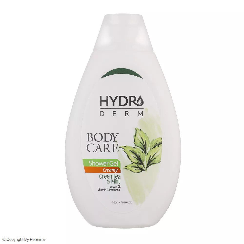 شامپو بدن کرمی هیدرودرم با رایحه چای سبز و نعنا حجم 500 میلی لیتر