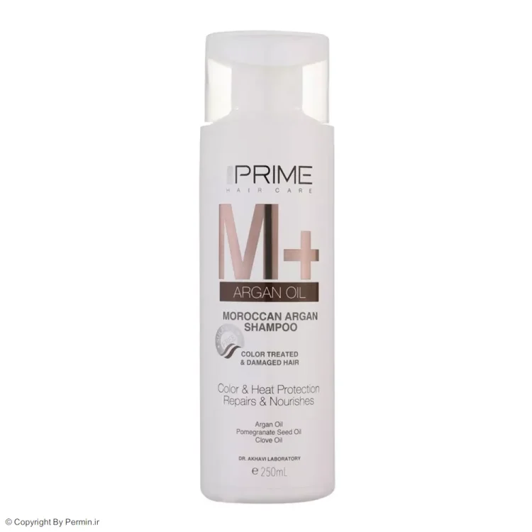 شامپو تقویت کننده و مغذی پرایم مدل M+ Argan Oil حجم 250 میلی لیتر