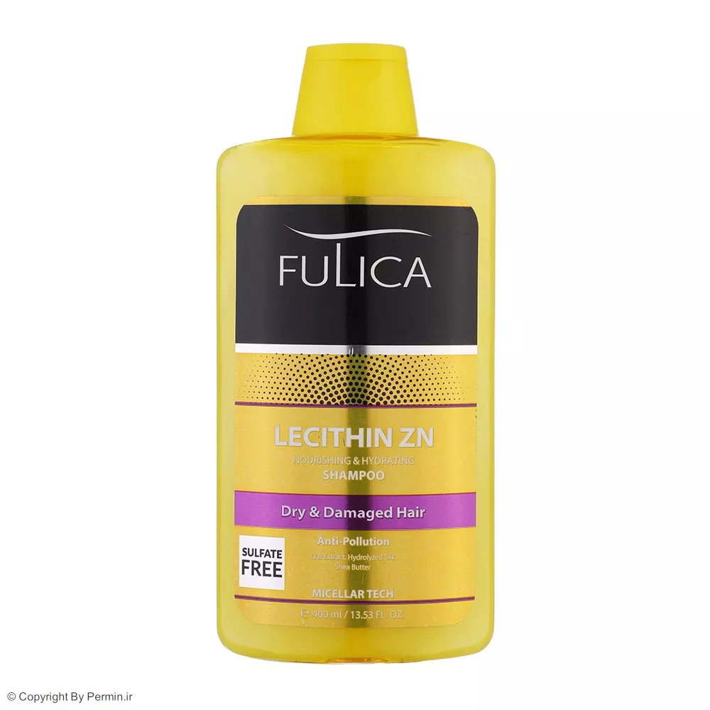 شامپو فولیکا مدل LECITHIN ZN مناسب موهای خشک و آسیب دیده حجم 400 میلی لیتر
