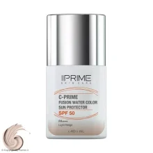 فلوئید ضد آفتاب رنگی پرایم SPF50 مدل فیوژن واتر حاوی ویتامین سی Light Beige حجم 40 میلی‌لیتر
