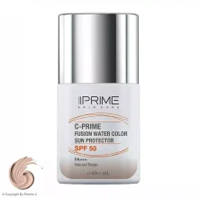 فلوئید ضد آفتاب رنگی پرایم SPF50 مدل فیوژن واتر حاوی ویتامین سی Natural Beige حجم 40 میلی‌لیتر