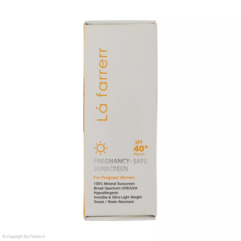 کرم ضد آفتاب بی رنگ لافارر SPF40 مناسب دوران بارداری بانوان حجم 40 میلی‌لیتر
