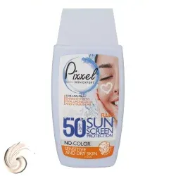 کرم ضدآفتاب بی‌رنگ پیکسل SPF50 مناسب پوست‌ خشک و حساس حجم 50 میلی‌لیتر