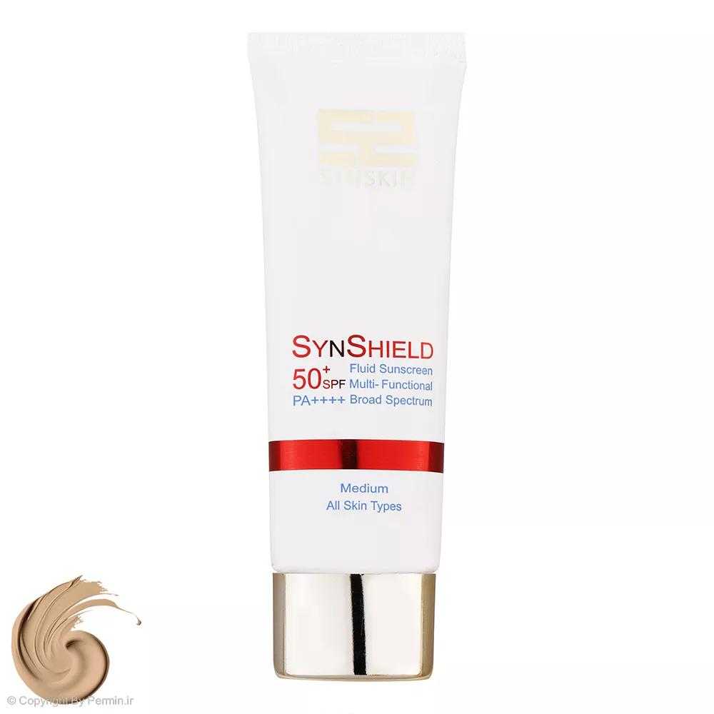 فلوئید ضد آفتاب رنگی ساین اسکین SPF50 مدل Syn Shield-Medium حجم 50 میلی‌لیتر