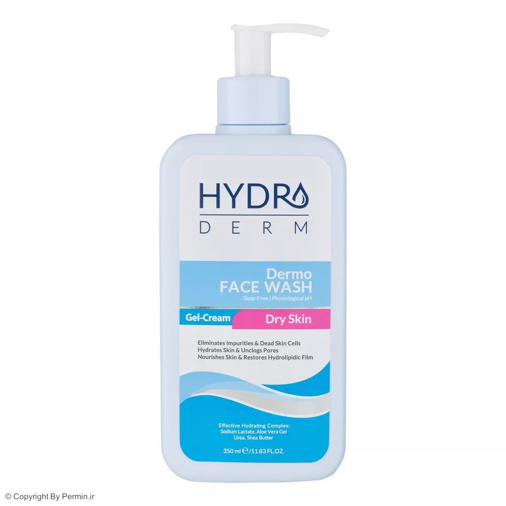 کرم ژل شستشوی صورت هیدرودرم مناسب پوست خشک و حساس 350 میلی لیتر