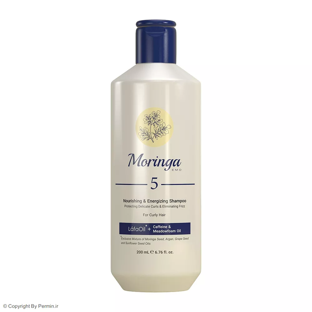 شامپو محافظ موهای فر مورینگا اِمو شماره 5 حجم 200 میلی‌لیتر