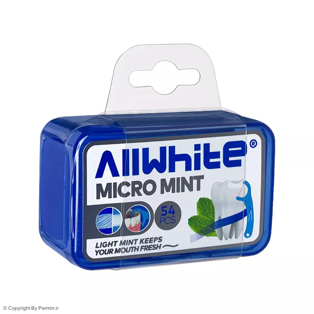 نخ دندان آل وایت مدل MICRO MINT بسته 54 عددی