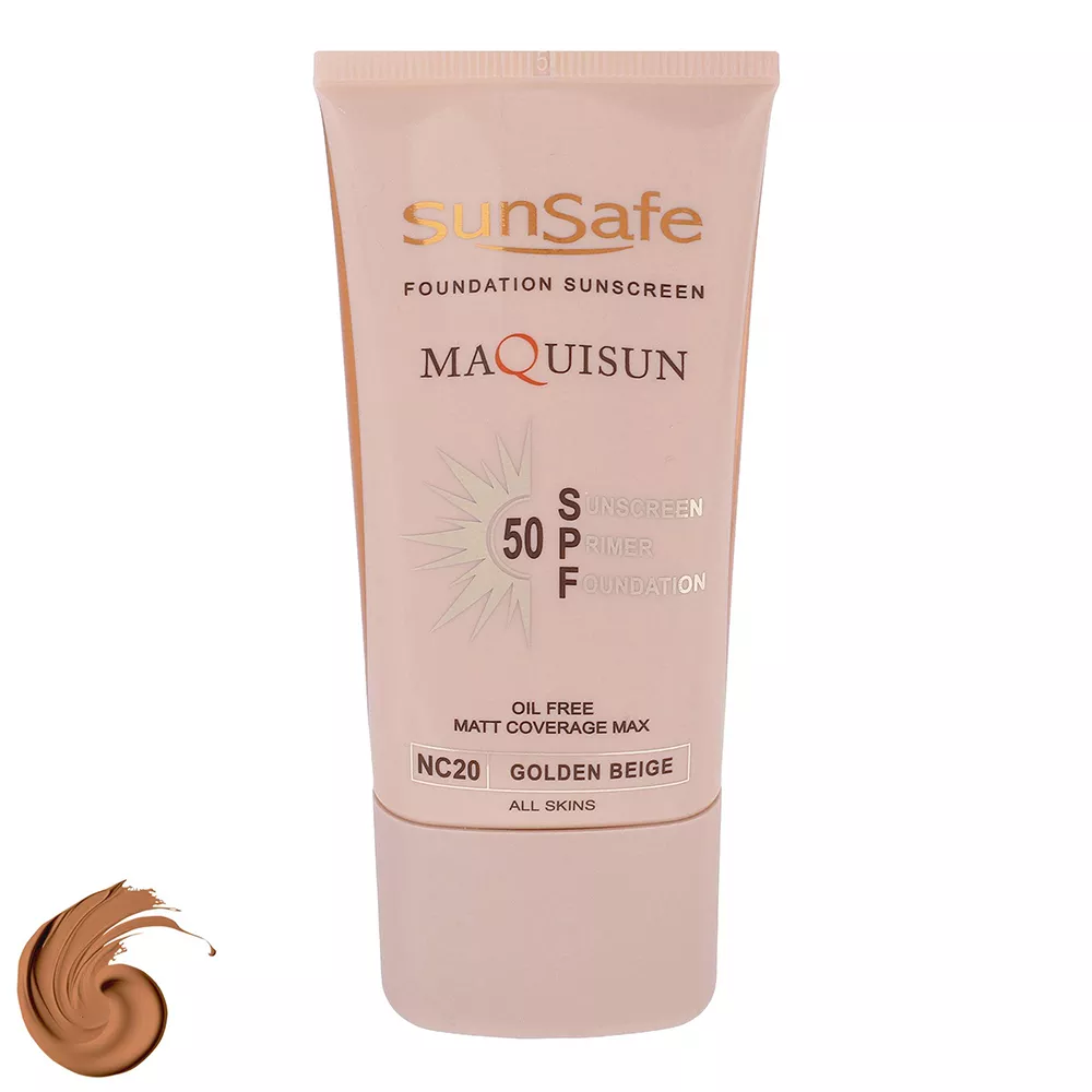 ضد آفتاب کرم پودری و پرایمری سان سیف SPF50 مدل NC20 حجم 40 میلی‌لیتر