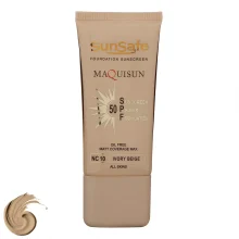 ضد آفتاب کرم پودری و پرایمری سان سیف SPF50 مدل NC10 حجم 40 میلی‌لیتر