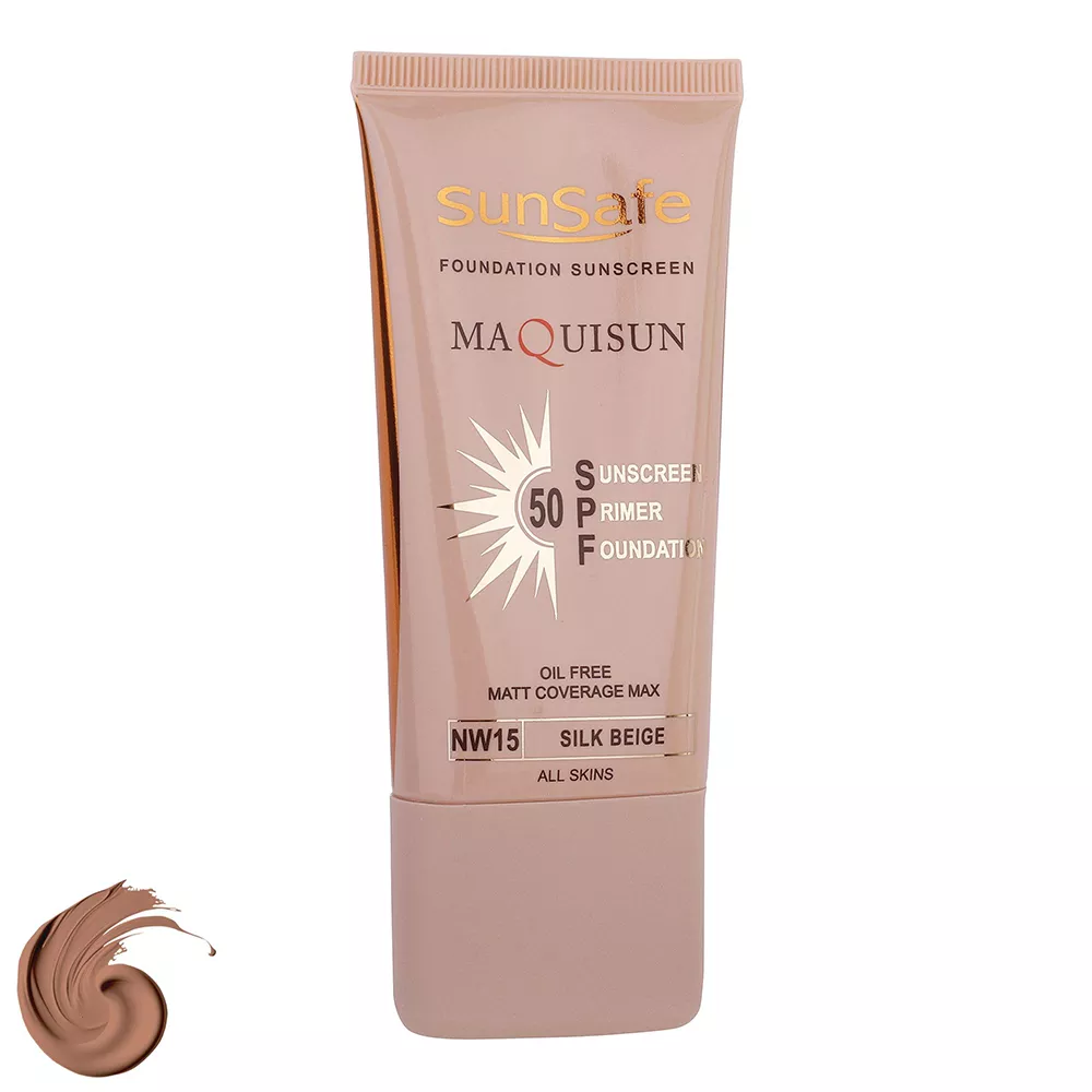 ضد آفتاب کرم پودری و پرایمری سان سیف SPF50 مدل N15 حجم 40 میلی‌لیتر