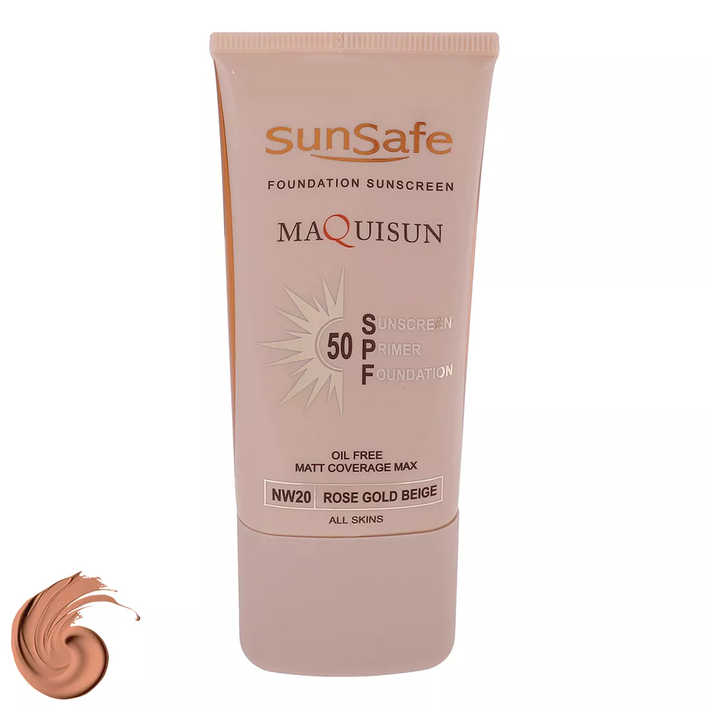 ضد آفتاب کرم پودری و پرایمری سان سیف SPF50 مدل NW20 حجم 40 میلی‌لیتر