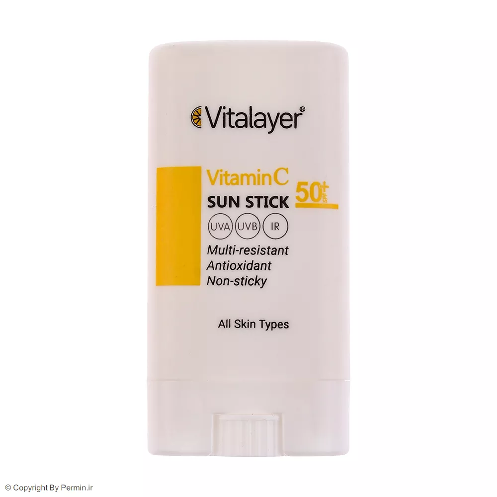 ضد آفتاب استیکی بی‌رنگ ویتالیر SPF 50 مدل Vitamin C حجم 20 میلی‌ لیتر