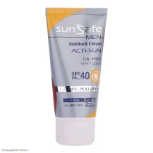کرم ضد آفتاب بی رنگ آقایان سان‌سیف SPF40 حجم 50 میلی لیتر