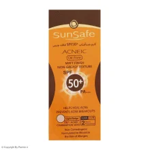 کرم ضدآفتاب و آنتی‌آکنه رنگی سان‌سیف SPF50 مناسب پوست‌ چرب حجم 50 میلی‌لیتر