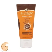 کرم ضدآفتاب و آنتی‌آکنه رنگی سان‌سیف SPF50 مناسب پوست‌ چرب حجم 50 میلی‌لیتر