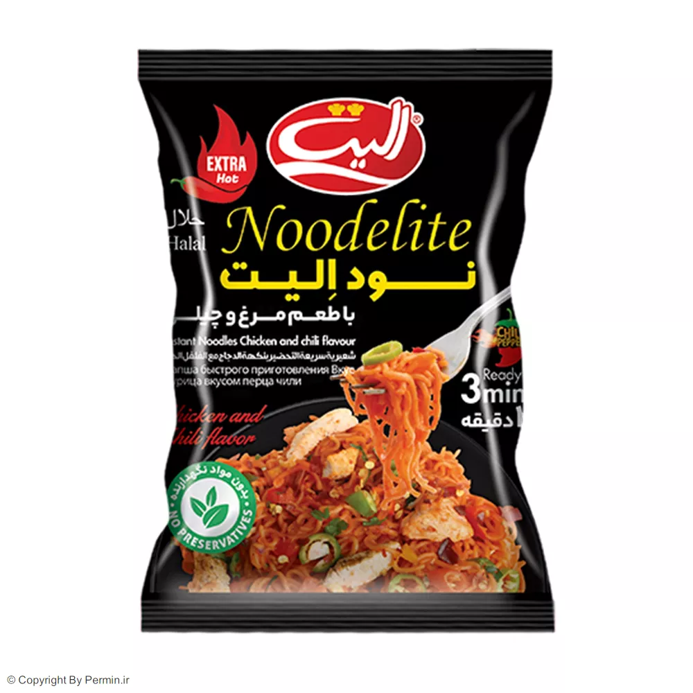 نودل با طعم مرغ و چیلی الیت - 75 گرم