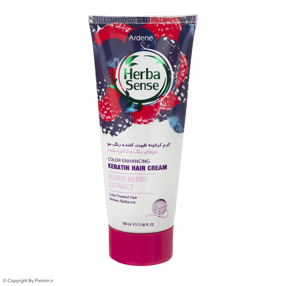 کرم کراتینه تثبیت کننده رنگ مو آردن هرباسنس حاوی عصاره توت های وحشی مناسب موهای رنگ و دکلره شده حجم 100 میلی لیتر
