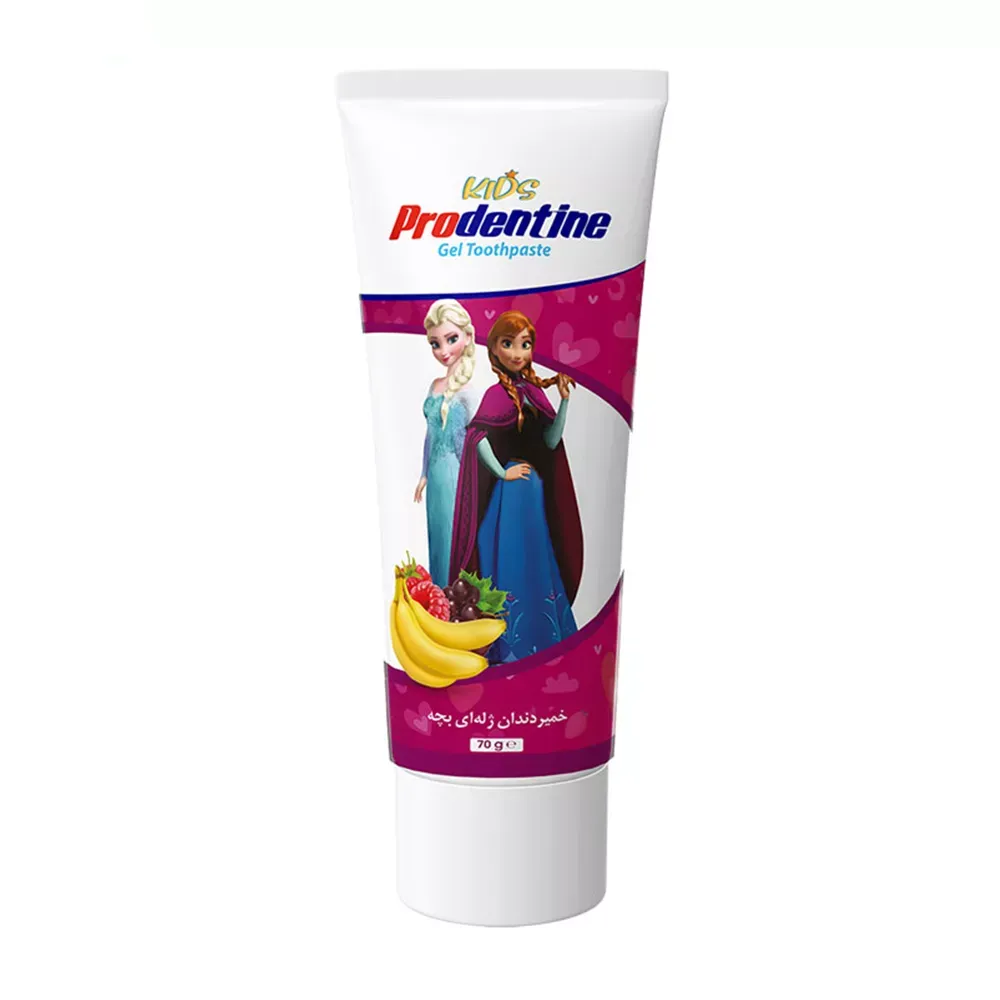 خمیر دندان ژله‌ای کودک پرودنتین طعم موز طرح Frozen وزن 70 گرم