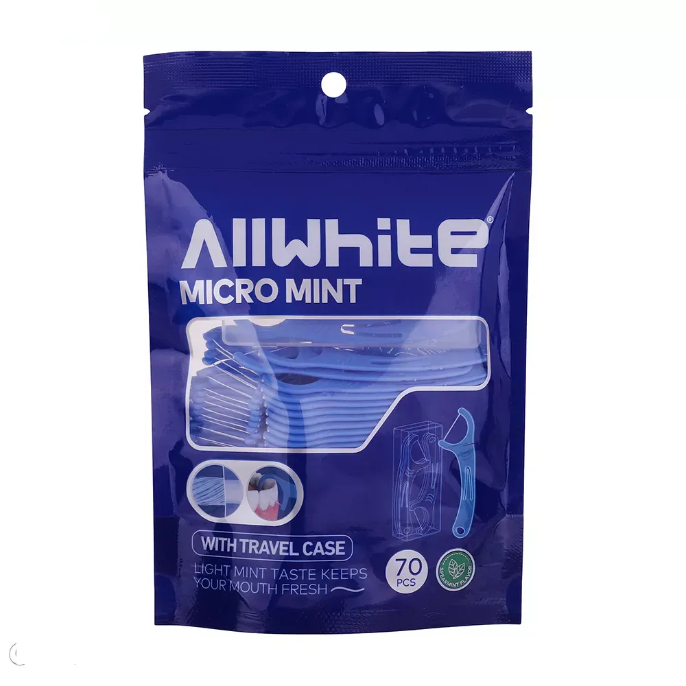 نخ دندان آل وایت مدل micro mint بسته 70 عددی