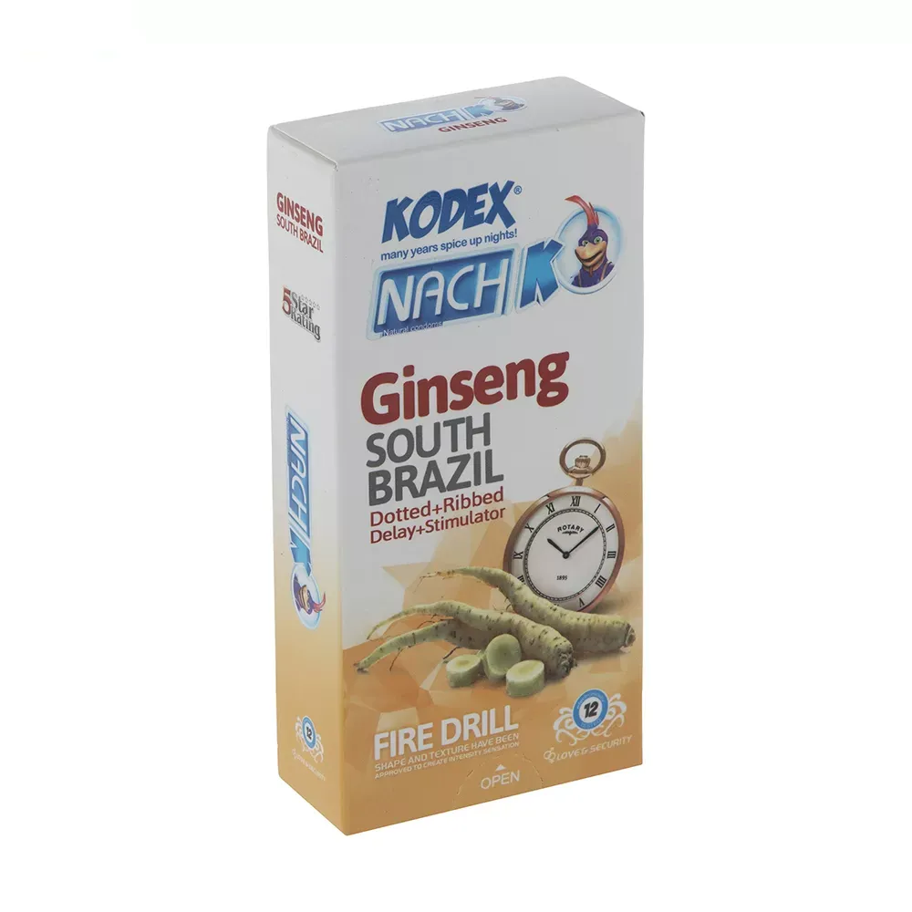 کاندوم تاخیری جینسینگ کدکس مدل Ginseng بسته 12 عددی