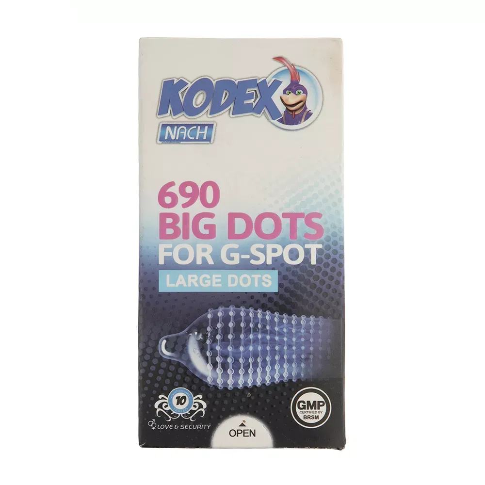 کاندوم ناچ کدکس مدل BIG DOTS بسته 10 عددی