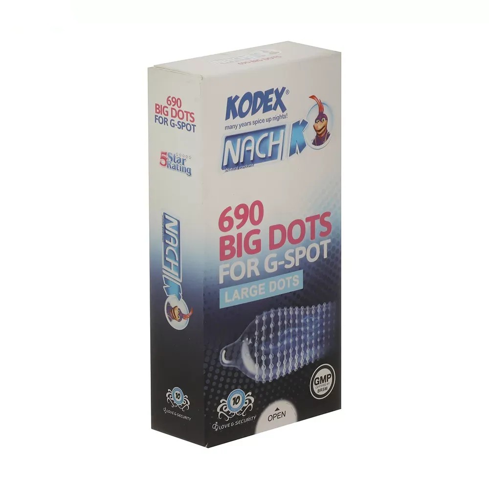 کاندوم ناچ کدکس مدل BIG DOTS بسته 10 عددی