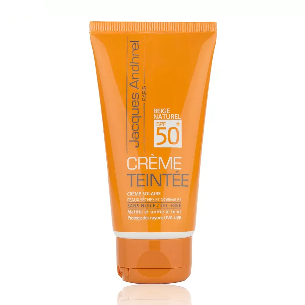 کرم ضد آفتاب رنگی ژاک آندرل پاریس SPF 50 مدل طبیعی مناسب پوست خشک حجم 50 میلی‌لیتر