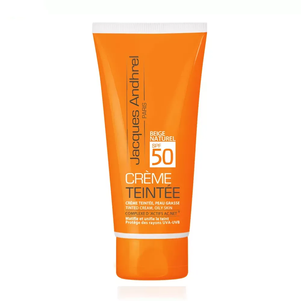 کرم ضد آفتاب رنگی ژاک آندرل پاریس SPF50 مدل Beige Natruel مناسب پوست چرب حجم 50 میلی لیتر