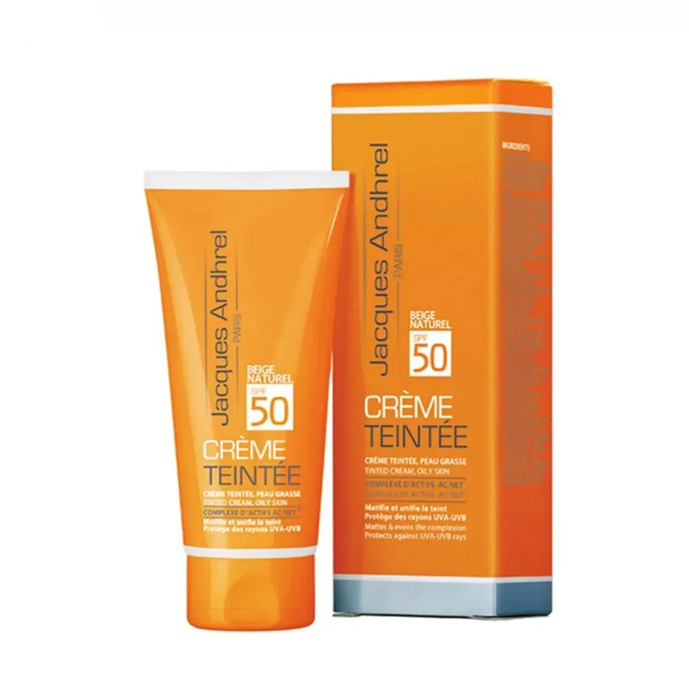 کرم ضد آفتاب رنگی ژاک آندرل پاریس SPF50 مدل TINTED مناسب پوست های چرب حجم 50 میلی لیتر